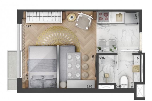 Imagem Apartamento com 1 Quarto à Venda, 27 m² em Mont Serrat - Porto Alegre