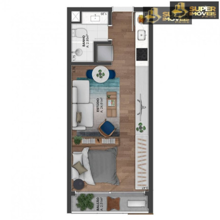 Imagem Apartamento com 1 Quarto à Venda, 35 m² em São Gonçalo - Pelotas