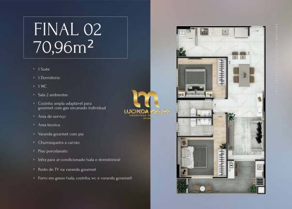Imagem Apartamento com 2 Quartos à Venda, 69 m² em Guilhermina - Praia Grande