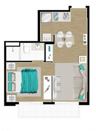 Imagem Apartamento com 1 Quarto à Venda, 32 m² em Portão - Curitiba Imagem Apartamento com 1 Quarto à Venda, 32 m² em Portão - Curitiba