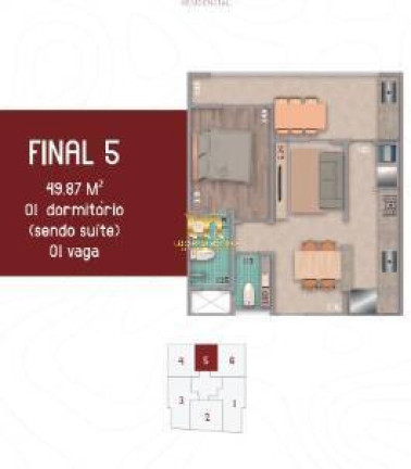 Imagem Apartamento com 1 Quarto à Venda, 49 m² em Balneário Flórida - Praia Grande