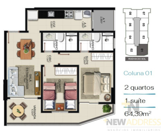 Imagem Apartamento com 2 Quartos à Venda, 64 m² em Praia De Itaparica - Vila Velha Imagem Apartamento com 2 Quartos à Venda, 64 m² em Praia De Itaparica - Vila Velha