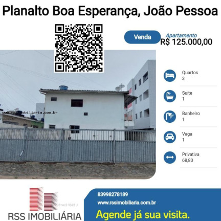 Apartamento com 3 Quartos à Venda, 68 m² em Planalto Boa Esperança - João Pessoa