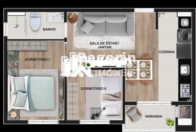 Imagem Apartamento com 2 Quartos à Venda, 46 m² em Centro - Pinhais