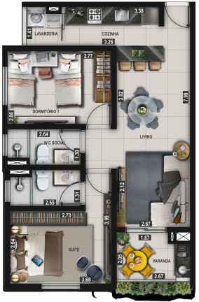 Imagem Apartamento com 3 Quartos à Venda, em Alvinópolis - Atibaia Imagem Apartamento com 3 Quartos à Venda, em Alvinópolis - Atibaia