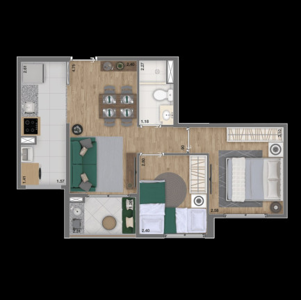 Imagem Imóvel com 2 Quartos à Venda, 47 m² em Vila Andrade - São Paulo Imagem Imóvel com 2 Quartos à Venda, 47 m² em Vila Andrade - São Paulo