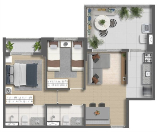 Imagem Imóvel com 2 Quartos à Venda, 57 m² em Vila Mascote - São Paulo