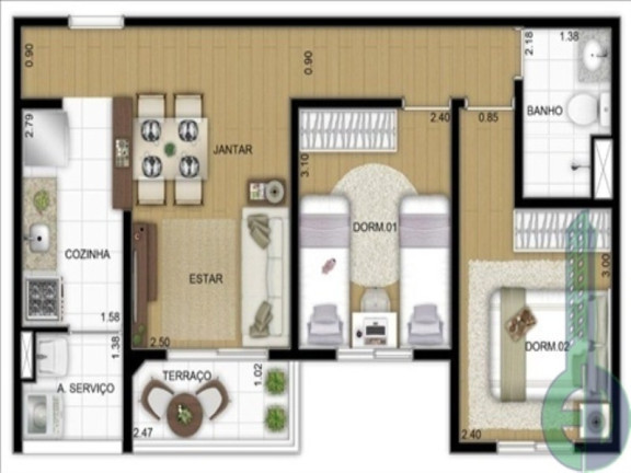 Imagem Imóvel com 2 Quartos à Venda, 53 m² em Utinga - Santo André Imagem Imóvel com 2 Quartos à Venda, 53 m² em Utinga - Santo André