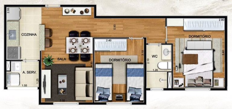 Apartamento com 2 Quartos à Venda, 65 m² em Jardim Santa Cruz - São Paulo