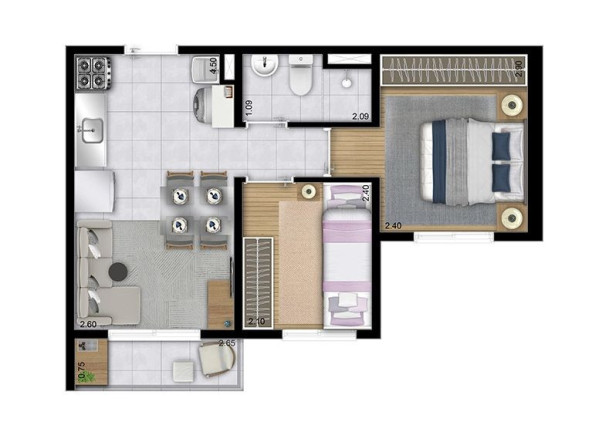 Imagem Apartamento com 2 Quartos à Venda, 32 m² em Guarapiranga - São Paulo