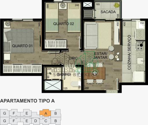 Imagem Apartamento com 2 Quartos à Venda, 38 m² em Boqueirão - Curitiba Imagem Apartamento com 2 Quartos à Venda, 38 m² em Boqueirão - Curitiba