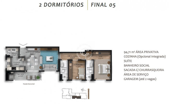 Imagem Apartamento com 2 Quartos à Venda, 94 m² em Centro - Santa Maria Imagem Apartamento com 2 Quartos à Venda, 94 m² em Centro - Santa Maria
