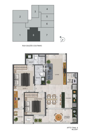 Imagem Apartamento com 1 Quarto à Venda, 50 m² em Itaguá - Ubatuba