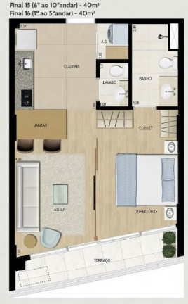 Imagem Apartamento com 1 Quarto à Venda, 40 m² em Centro - Jundiaí Imagem Apartamento com 1 Quarto à Venda, 40 m² em Centro - Jundiaí