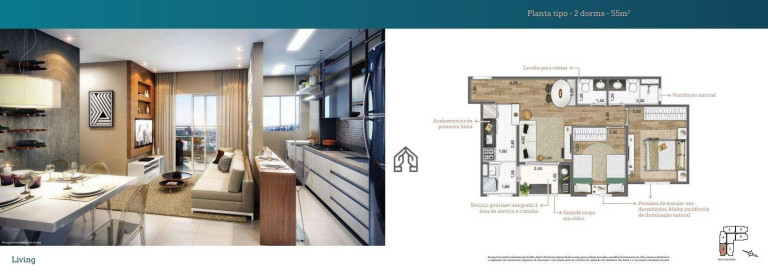 Apartamento com 2 Quartos à Venda, 55 m² em Vila Lusitânia - São Bernardo Do Campo