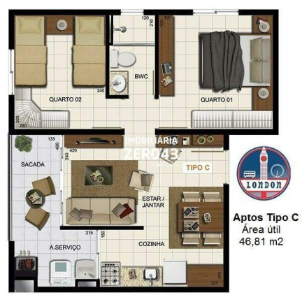 Imagem Apartamento com 2 Quartos à Venda, 47 m² em Taliana - Londrina Imagem Apartamento com 2 Quartos à Venda, 47 m² em Taliana - Londrina