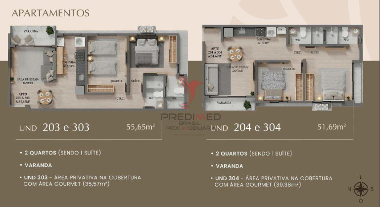Imagem Apartamento com 2 Quartos à Venda, 47 m² em Altiplano Cabo Branco - João Pessoa
