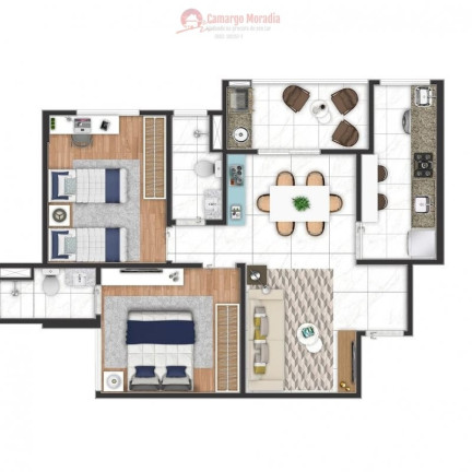 Imagem Apartamento com 3 Quartos à Venda, 63 m² em Centro - Poá