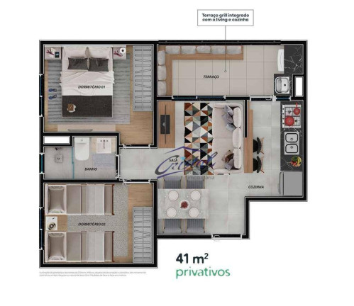 Imagem Apartamento com 2 Quartos à Venda, 41 m² em Granja Viana - Cotia