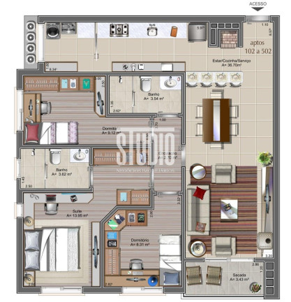Imagem Apartamento com 3 Quartos à Venda, 94 m² em Planalto - Carlos Barbosa Imagem Apartamento com 3 Quartos à Venda, 94 m² em Planalto - Carlos Barbosa