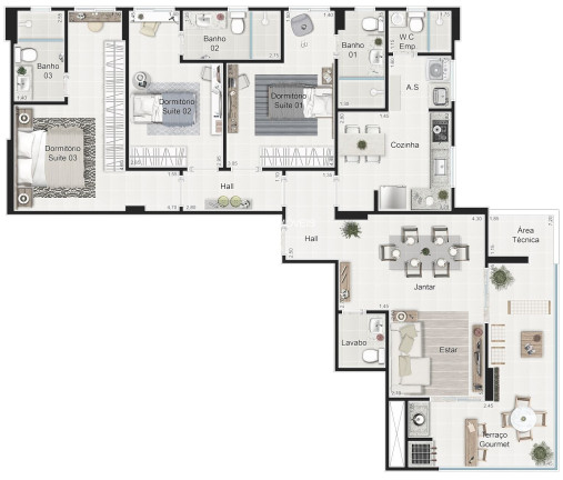 Imagem Apartamento com 3 Quartos à Venda, 121 m² em Nova Aliança - Ribeirão Preto