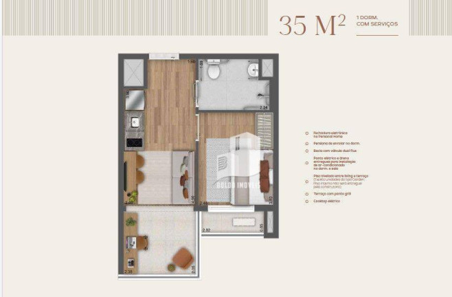 Imagem Studio com 1 Quarto à Venda, 35 m² em Pinheiros - São Paulo