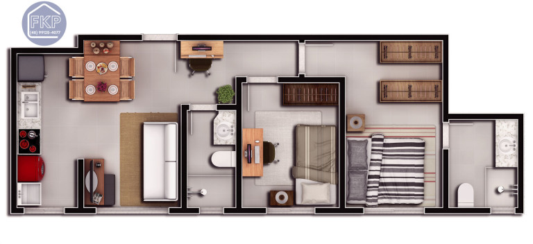 Imagem Apartamento com 2 Quartos à Venda, 50 m² em Ressacada - Itajaí