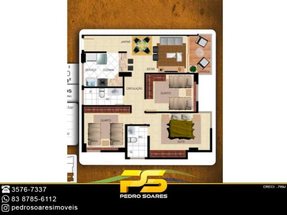 Imagem Apartamento com 3 Quartos à Venda, 103 m² em Intermares - Cabedelo Imagem Apartamento com 3 Quartos à Venda, 103 m² em Intermares - Cabedelo