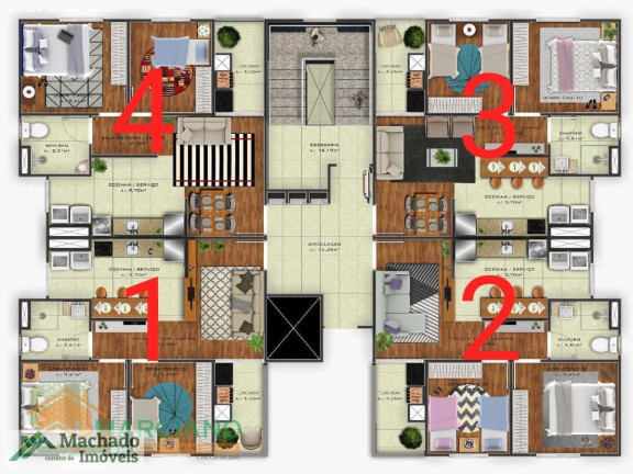 Imagem Apartamento com 2 Quartos à Venda, 52 m² em Camobi - Santa Maria Imagem Apartamento com 2 Quartos à Venda, 52 m² em Camobi - Santa Maria