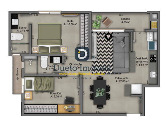 Imagem Apartamento com 2 Quartos à Venda, 62 m² em Noal - Santa Maria