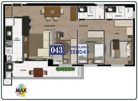Imagem Apartamento para Alugar, 83 m² em Gleba Fazenda Palhano - Londrina Imagem Apartamento para Alugar, 83 m² em Gleba Fazenda Palhano - Londrina