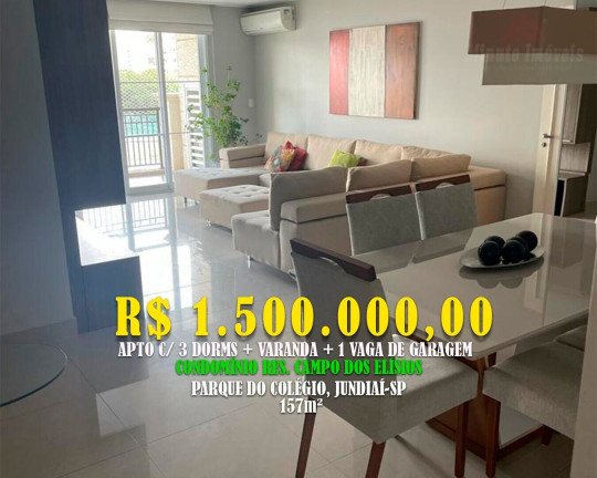 Imagem Apartamento com 3 Quartos à Venda, 157 m² em Jardim Campos Elísios - Jundiaí Imagem Apartamento com 3 Quartos à Venda, 157 m² em Jardim Campos Elísios - Jundiaí