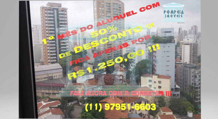 Apartamento com 1 Quarto para Alugar, 61 m² em Perdizes - São Paulo