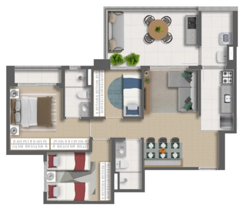 Imagem Apartamento com 3 Quartos à Venda, 74 m² em Vila Mascote - São Paulo
