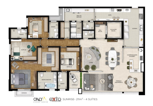 Imagem Apartamento com 4 Quartos à Venda, 211 m² em Real Parque - São Paulo