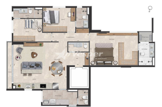 Imagem Apartamento com 3 Quartos à Venda, 135 m² em Setor Oeste - Goiânia