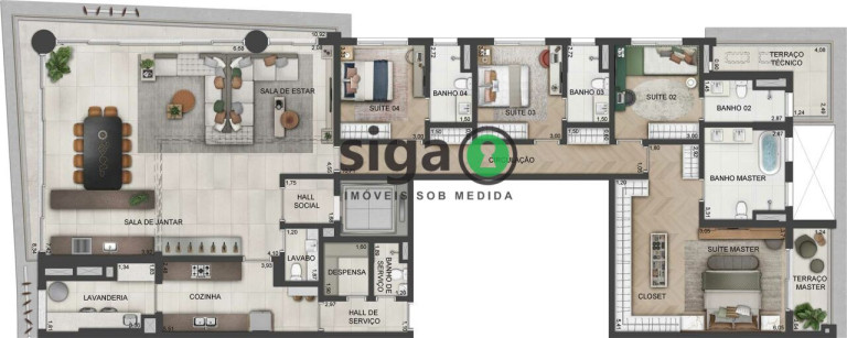 Imagem Apartamento com 4 Quartos à Venda, 261 m² em Brooklin - São Paulo Imagem Apartamento com 4 Quartos à Venda, 261 m² em Brooklin - São Paulo