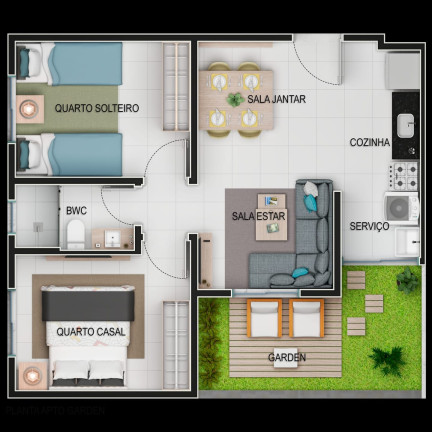 Imagem Apartamento com 2 Quartos à Venda, 40 m² em Loteamento Itaboa - Campo Largo