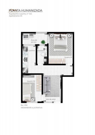 Imagem Apartamento com 2 Quartos à Venda, 40 m² em Jardim São Nicolau - São Paulo Imagem Apartamento com 2 Quartos à Venda, 40 m² em Jardim São Nicolau - São Paulo
