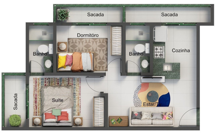Imagem Apartamento com 2 Quartos à Venda, 49 m² em Santa Mônica - Uberlândia Imagem Apartamento com 2 Quartos à Venda, 49 m² em Santa Mônica - Uberlândia