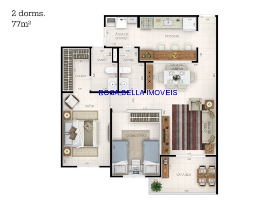 Imagem Apartamento com 2 Quartos à Venda, 77 m² em Vila Rica - Jundiaí