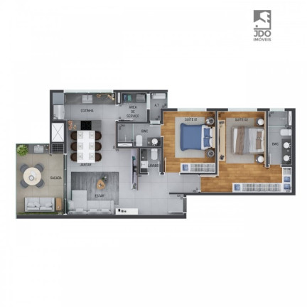 Imagem Apartamento com 2 Quartos à Venda, 90 m² em água Verde - Curitiba