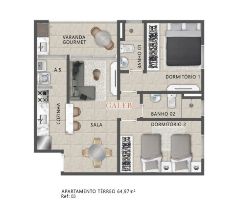 Imagem Imóvel com 2 Quartos à Venda, 64 m² em Bella Atibaia - Atibaia Imagem Imóvel com 2 Quartos à Venda, 64 m² em Bella Atibaia - Atibaia