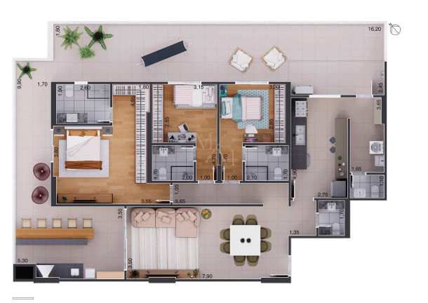 Imagem Apartamento com 3 Quartos à Venda, 170 m² em Aparecida - Santos Imagem Apartamento com 3 Quartos à Venda, 170 m² em Aparecida - Santos