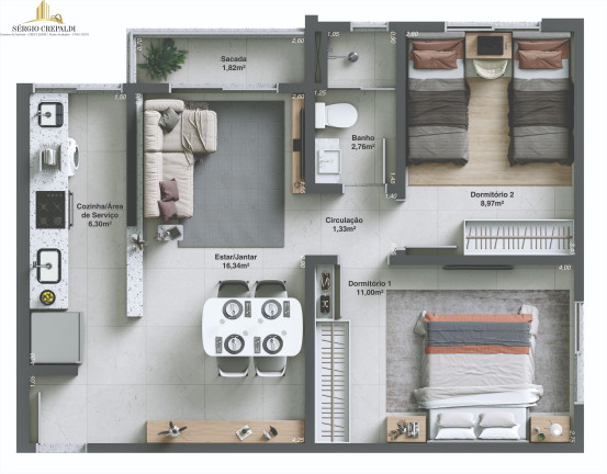 Imagem Apartamento com 2 Quartos à Venda, 55 m² em Vila Floresta - Criciúma Imagem Apartamento com 2 Quartos à Venda, 55 m² em Vila Floresta - Criciúma