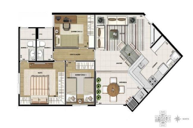 Imagem Apartamento com 3 Quartos à Venda, 79 m² em Gleba Fazenda Palhano - Londrina Imagem Apartamento com 3 Quartos à Venda, 79 m² em Gleba Fazenda Palhano - Londrina