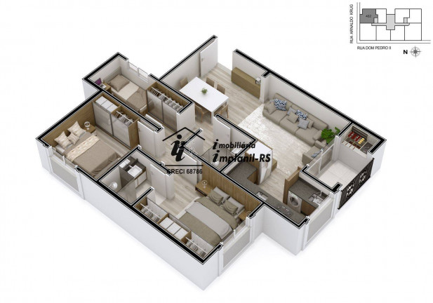 Imagem Apartamento com 1 Quarto à Venda, 44 m² em Canabarro - Teutônia Imagem Apartamento com 1 Quarto à Venda, 44 m² em Canabarro - Teutônia