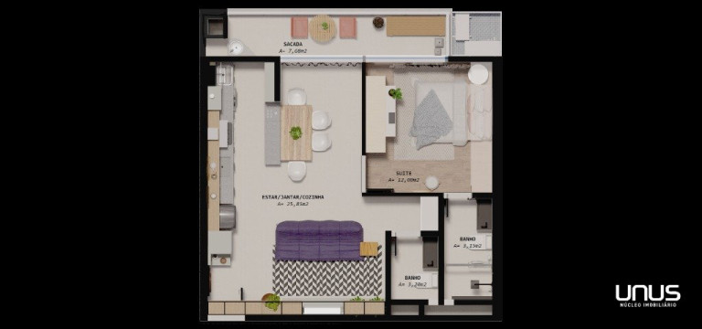 Imagem Apartamento com 1 Quarto à Venda, 57 m² em Barreiros - São José