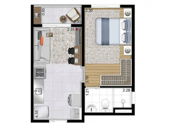 Imagem Apartamento com 1 Quarto à Venda, 32 m² em Belenzinho - São Paulo