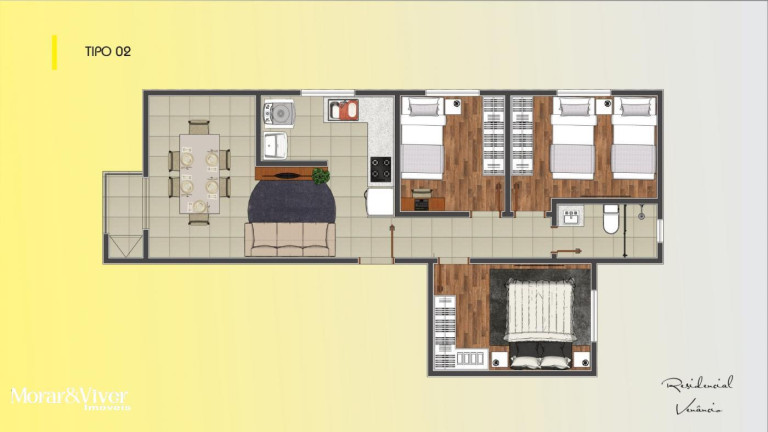 Imagem Apartamento com 3 Quartos à Venda, 63 m² em Parque Da Fonte - São José Dos Pinhais Imagem Apartamento com 3 Quartos à Venda, 63 m² em Parque Da Fonte - São José Dos Pinhais